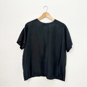 Vintage Jessica Ltd 100% Silk Shirt Black Womens Size 14 Vtg